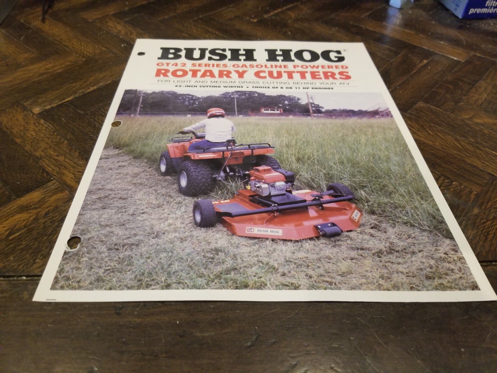 BUSH HOG Sales Brochure 2 Pages Rotary Cutters GT42 Gas Powered Atv Type
