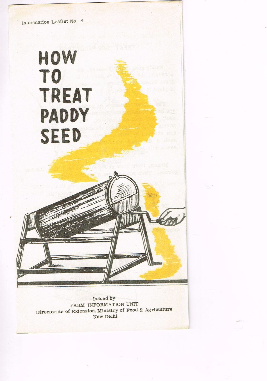 Vintage 1960s Farm Brochure New Delhi India How to Treat Paddy Seed