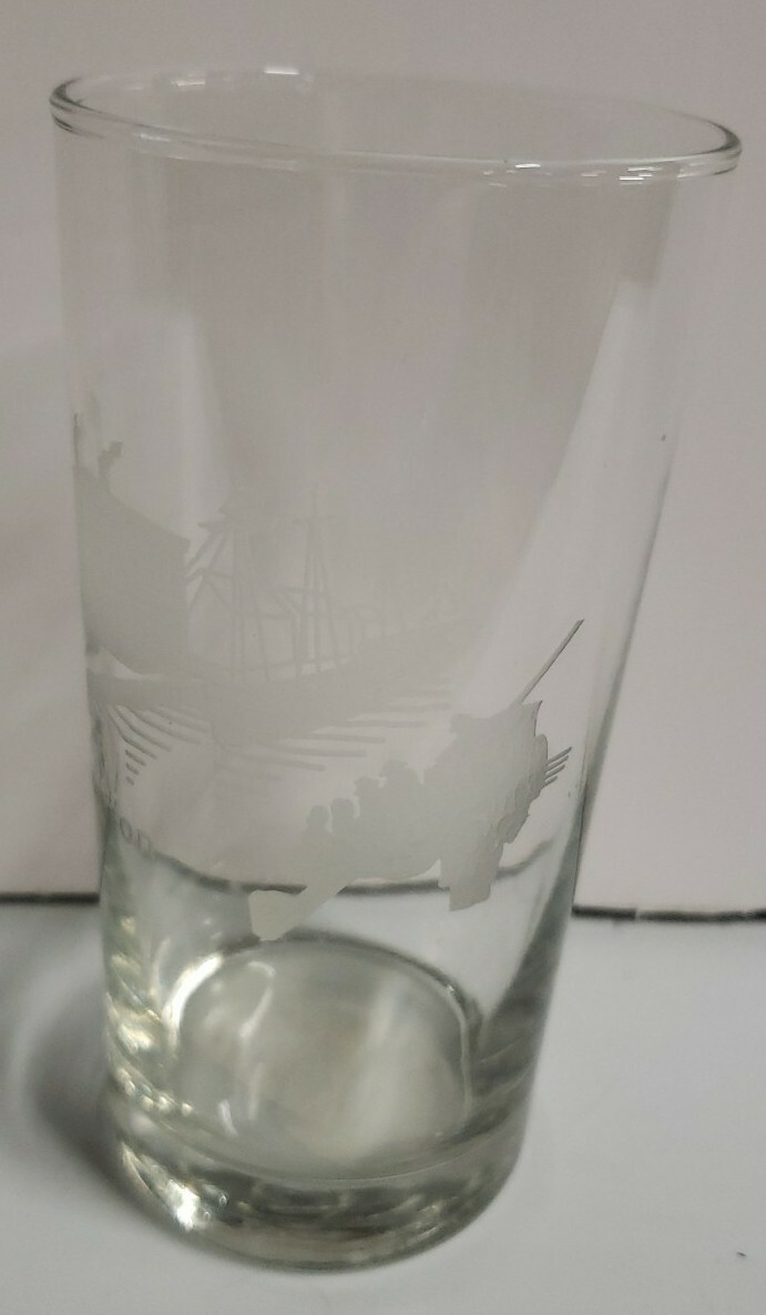 RARE NEW Inland Steel Logo Ryerson Ship, Company Building Etc Acid Etched Glass