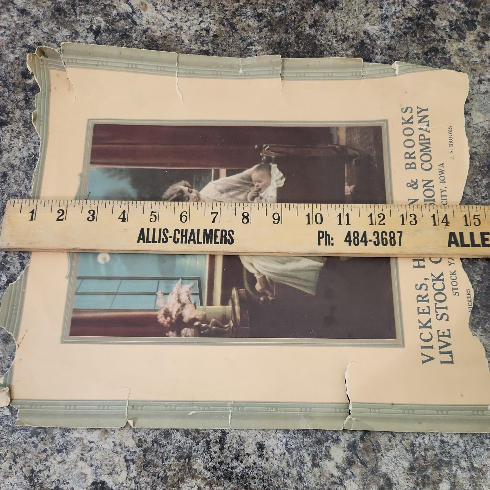 Vintage Vickers Herman Brooks Live Stock Commission Sioux City Iowa Calendar Top