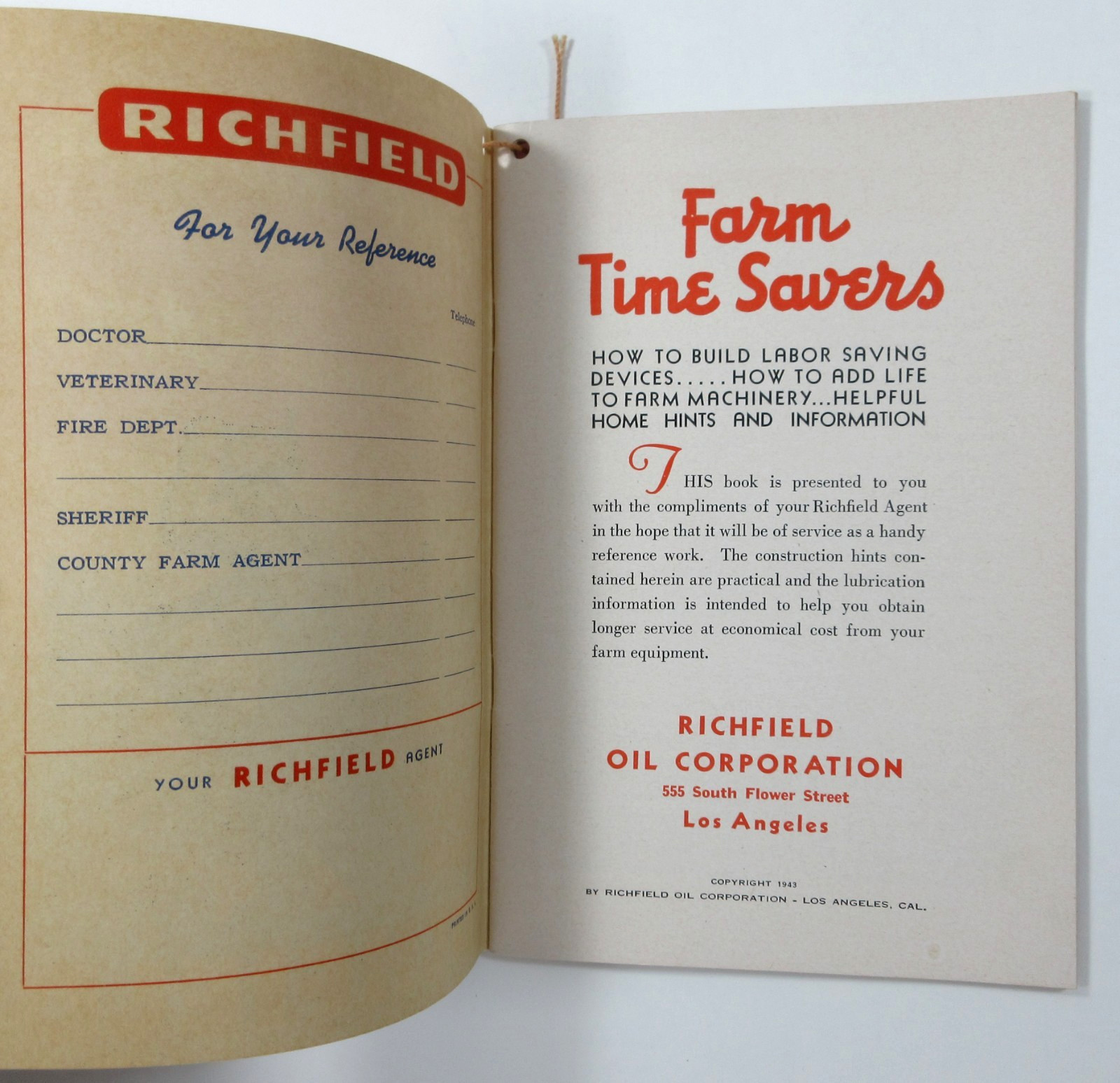 Richfield Oil Farm Ranch Time Savers Tractor Maintenance Fence Gate Ideas 1943