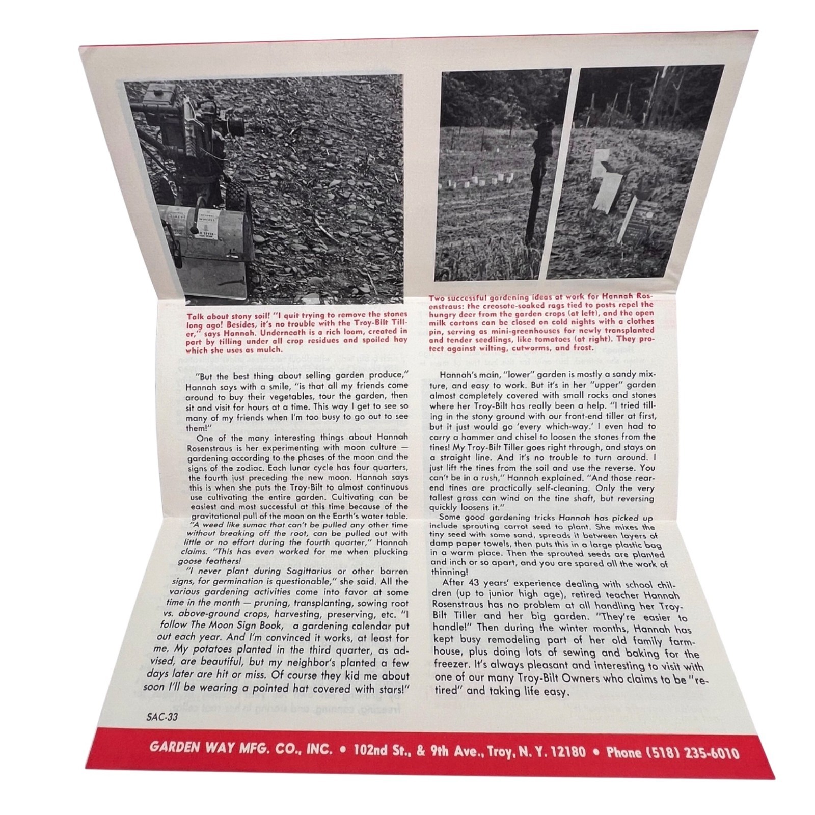 Troy-Bilt Vintage 1975 Garden Tiller Brochure Set With Order Form & Envelopes