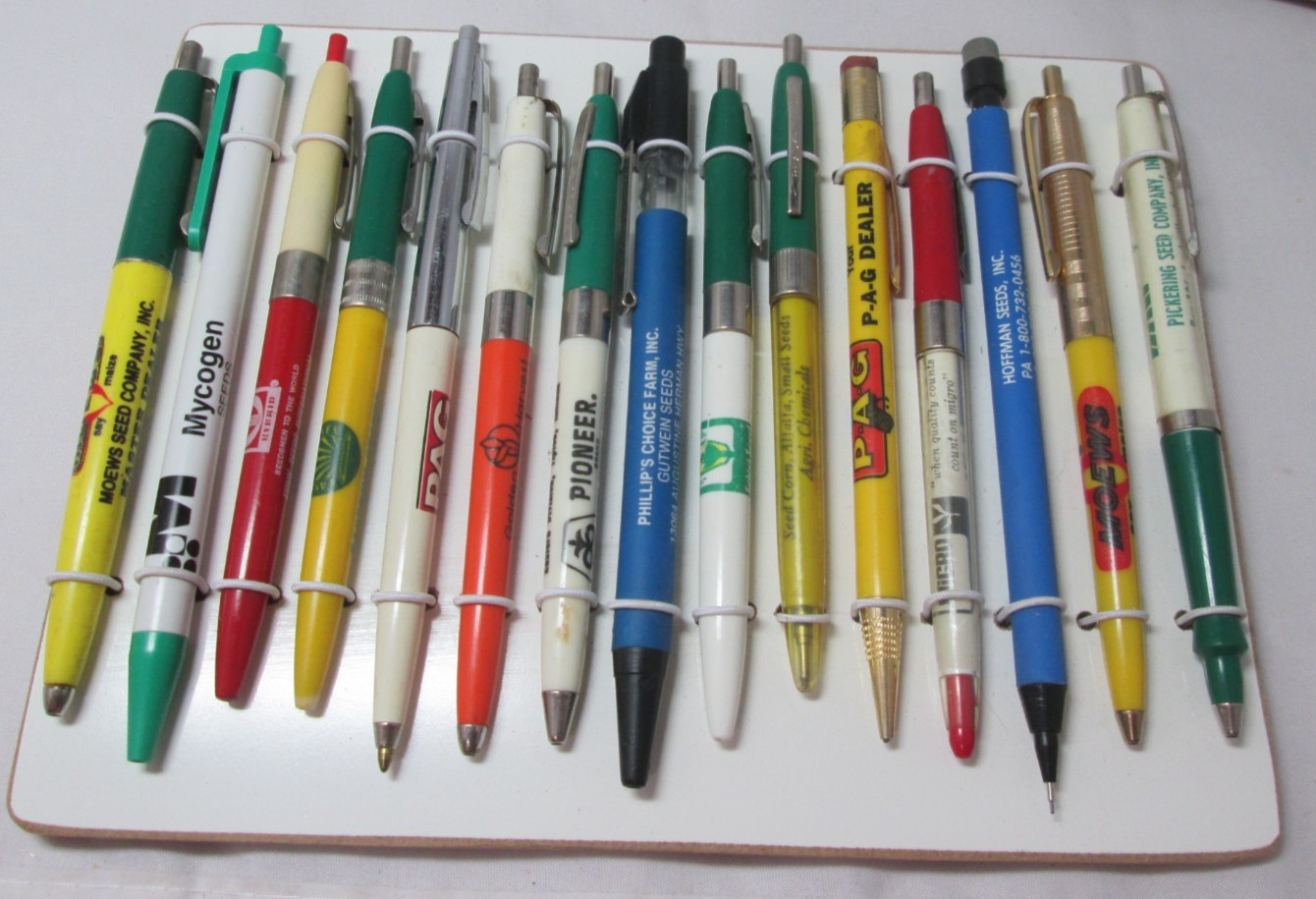 Vintage Lot of 75 Advertising Pens and Pencils Mostly Agricultural Seeds