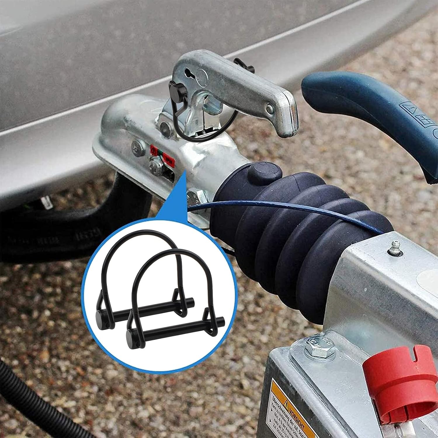 10pcs Wire Lock Pin, 1/4&Prime; Heavy Duty Safety Coupler Shaft Locking Pin Hitch Pto