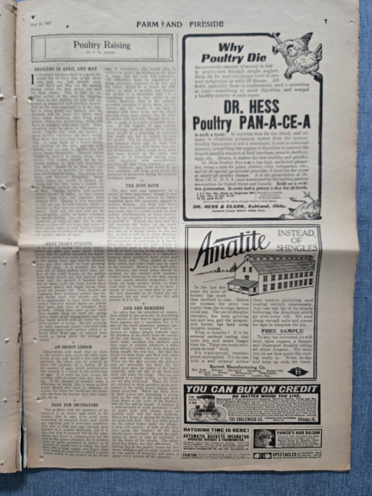 Farm & Fireside Newspaper May 10 1907 Articles News Humor Fashion Ads