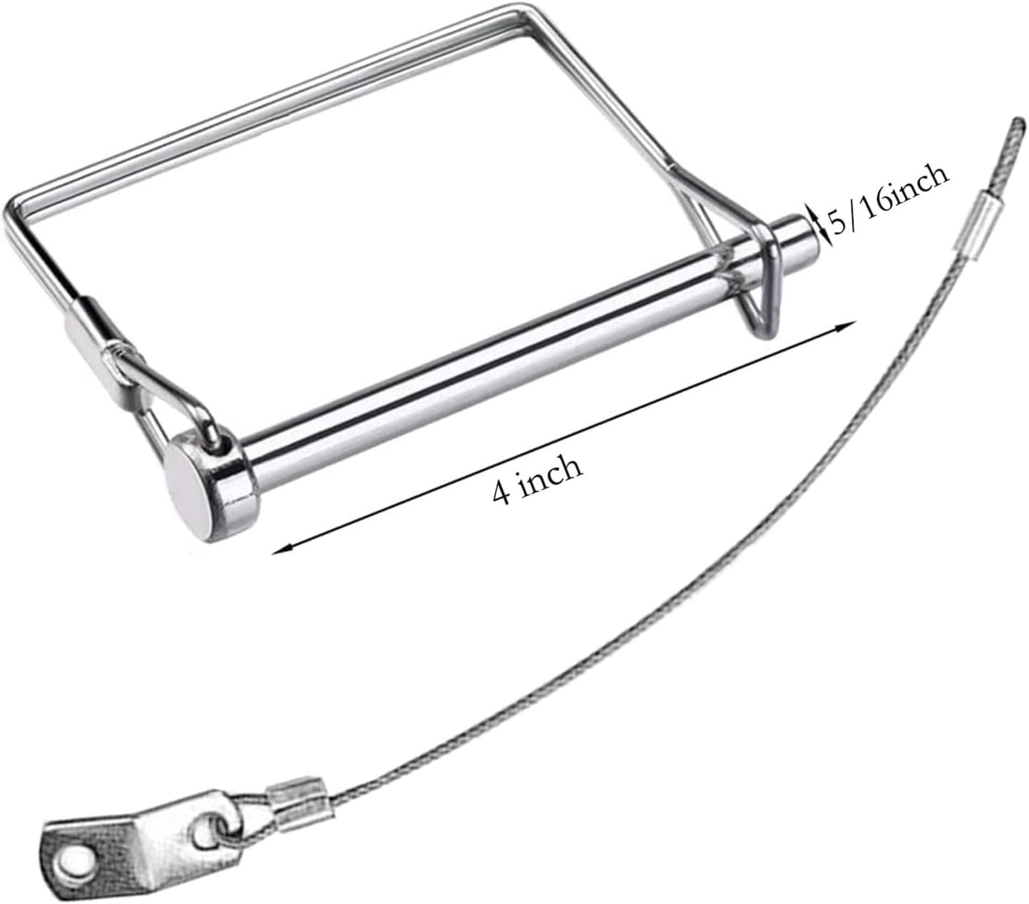 2 Pack 5/16&Prime;x4&Prime;Trailer Coupler Pin with Anti-Loss Cable, Square Wire Lock Pin