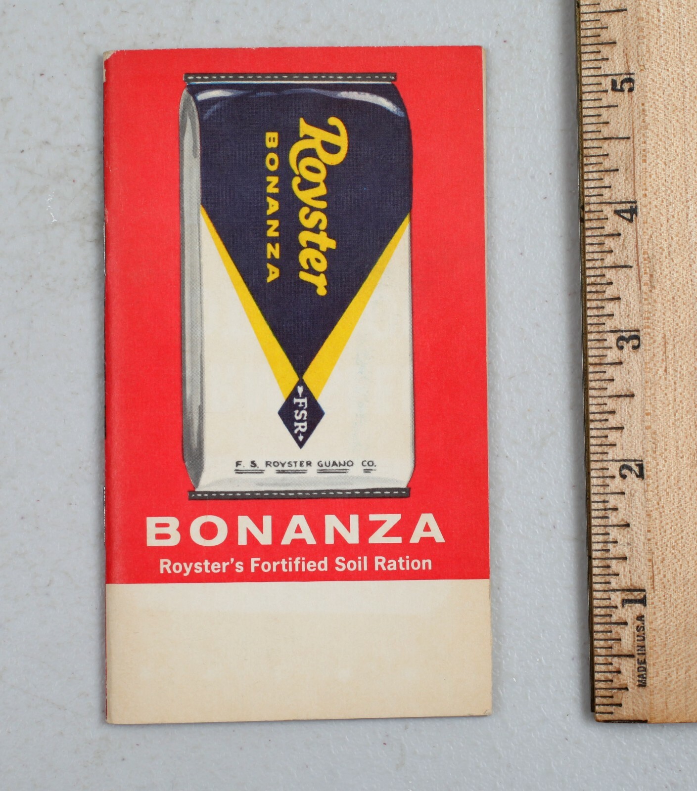 Vintage Farmers Pocket Memo Book 1965 Royster Bonanza Fertilizer