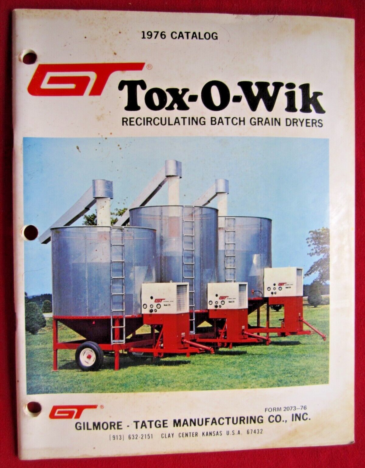 1976 GT GILMORE-TATGE CLAY CENTER KANSAS, TOX-O-WIK BATCH GRAIN DRYERS CATALOG