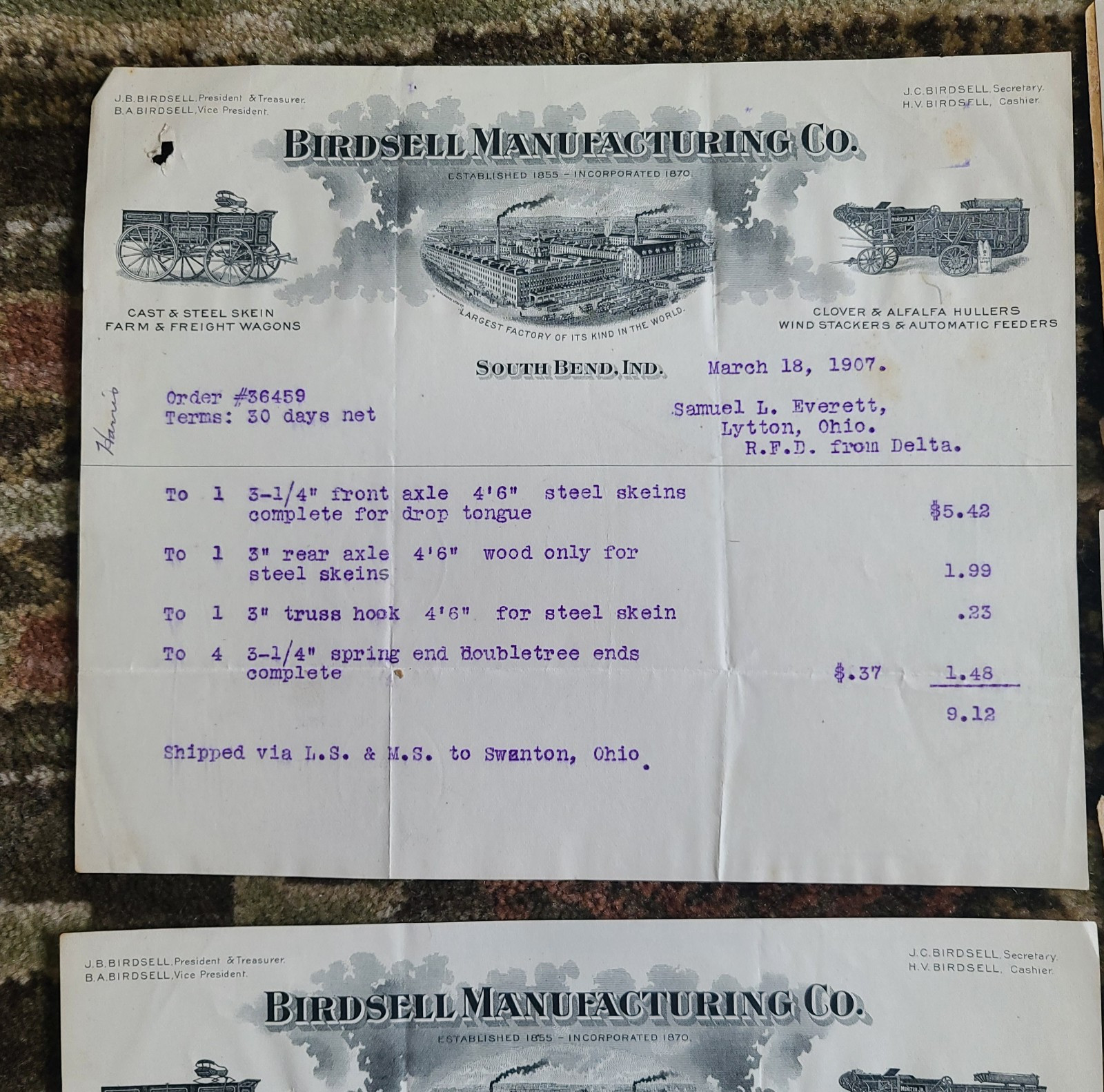 Lot Antique Ephemera Farm Equipment Birdsell IN Bucher Gibbs Plow OH F.E. Myers