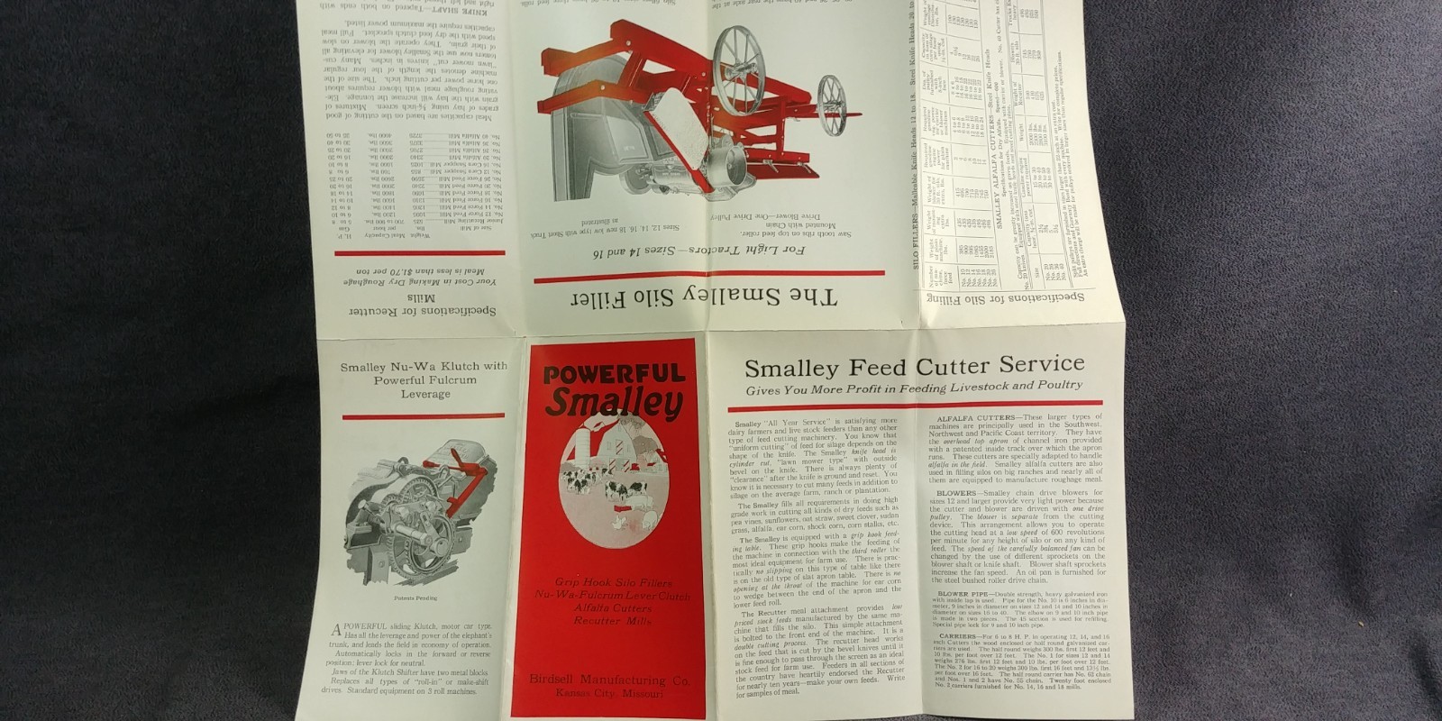 Birdsell Manufacturing Co Smalley Silo Filler Advertising Brochure Antique L56