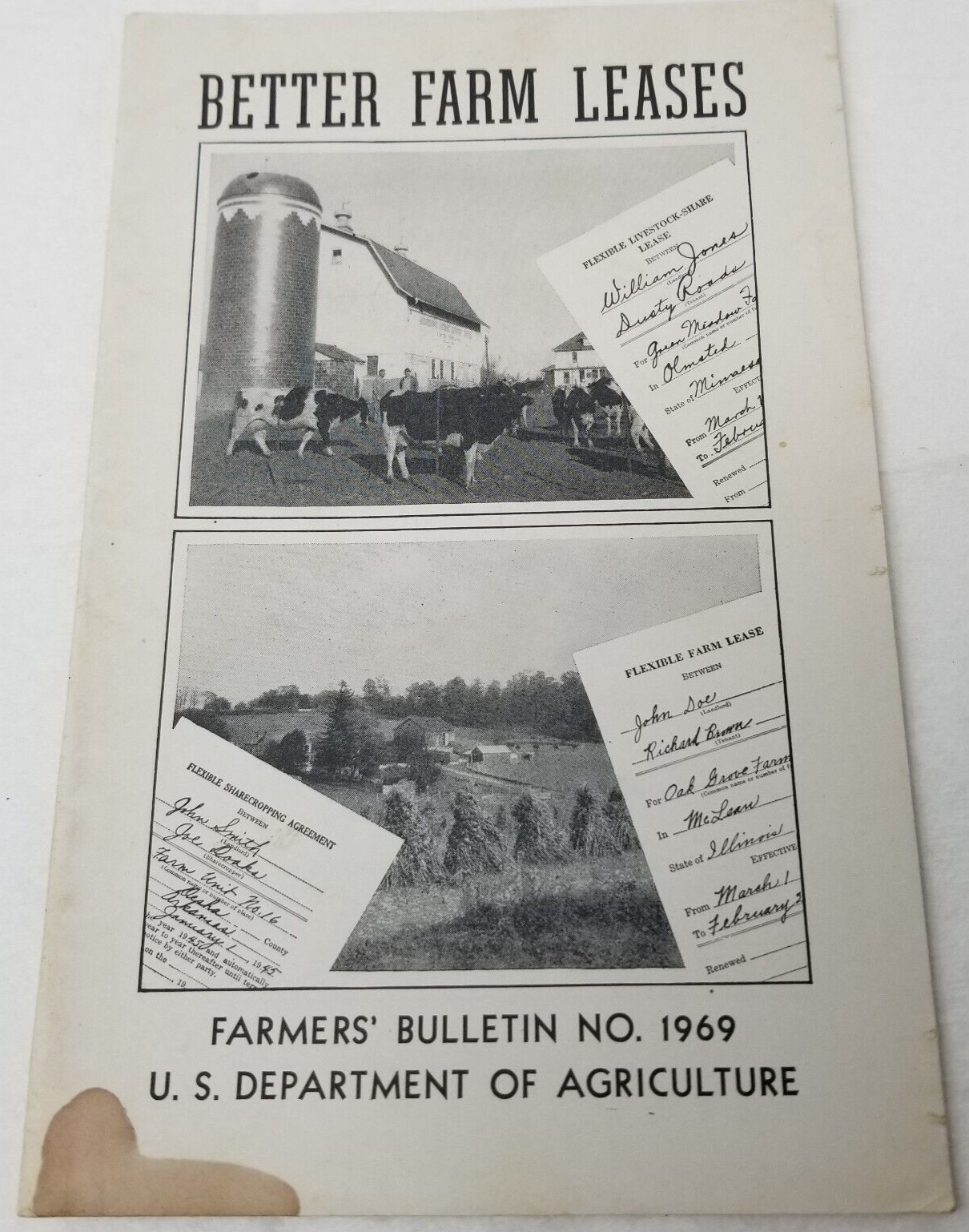 Better Farm Leases 1946 Farmers&rsquo; Bulletin Booklet 1969 USDA Guide Checklists