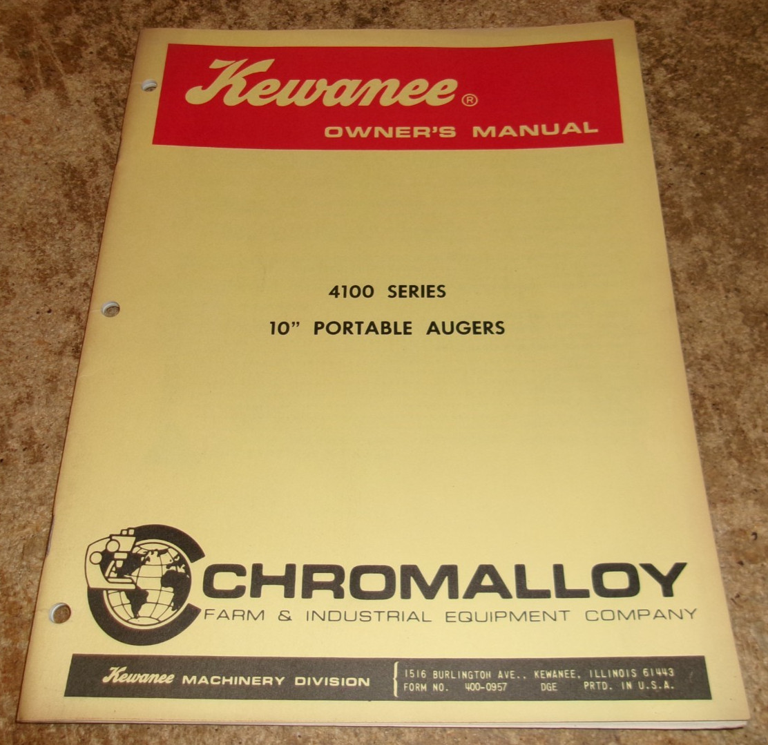 vintage kewanee 4100 series 10&Prime; portable augers in very good shape used