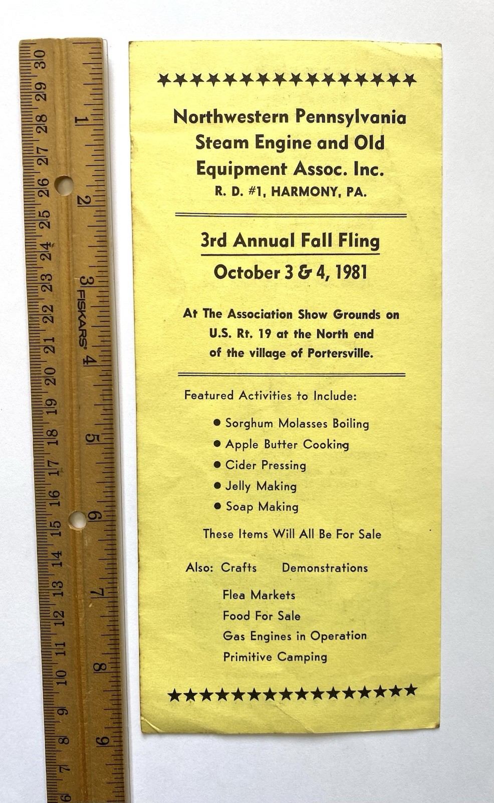 1981 Northwestern Pennsylvania Steam Engine & Old Equipment Association Flyer