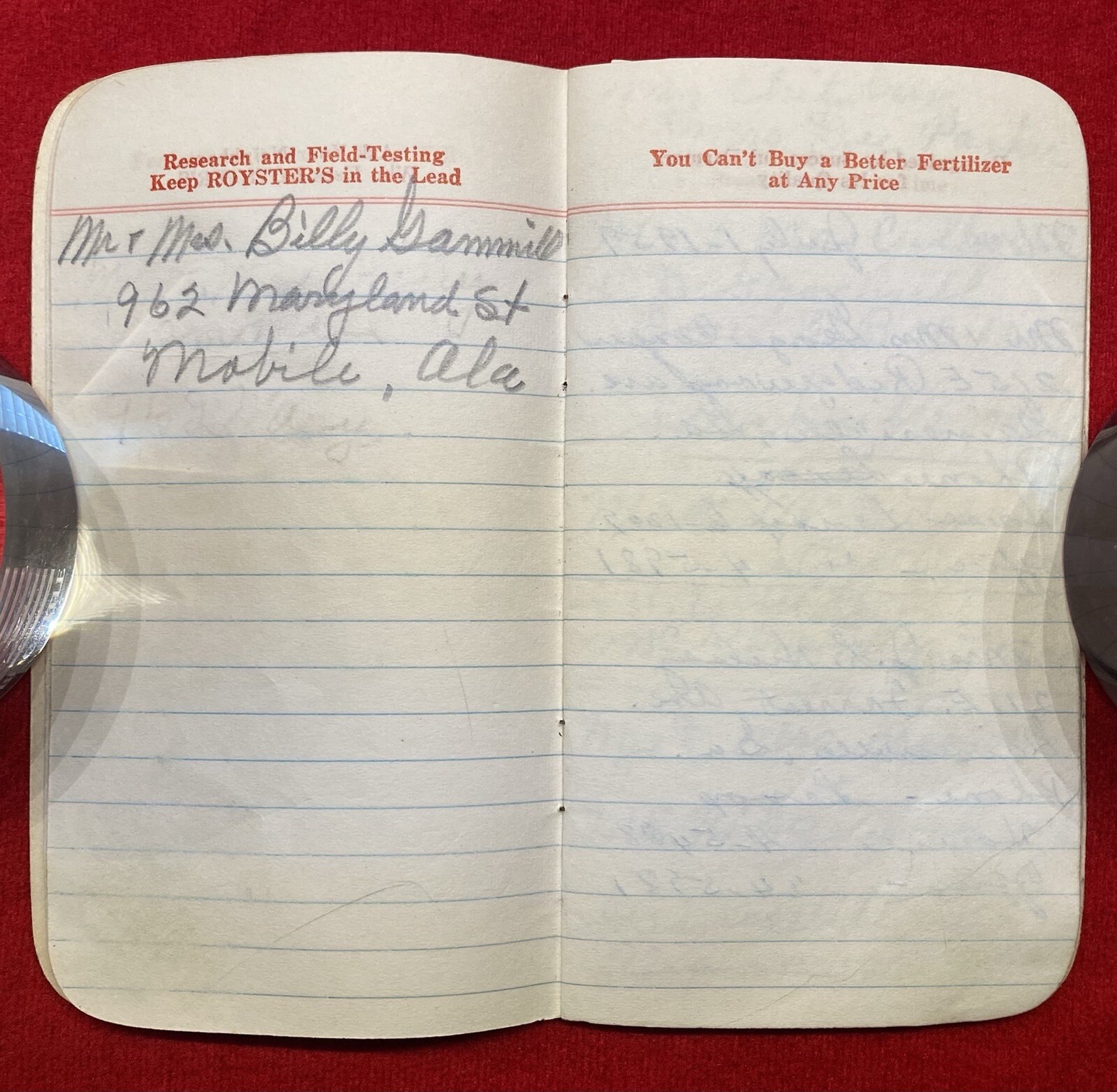 1957 *F. S. ROYSTER GUANO COMPANY* NORFOLK, VIRGINIA CALENDAR NOTE PAD+ENTRIES!