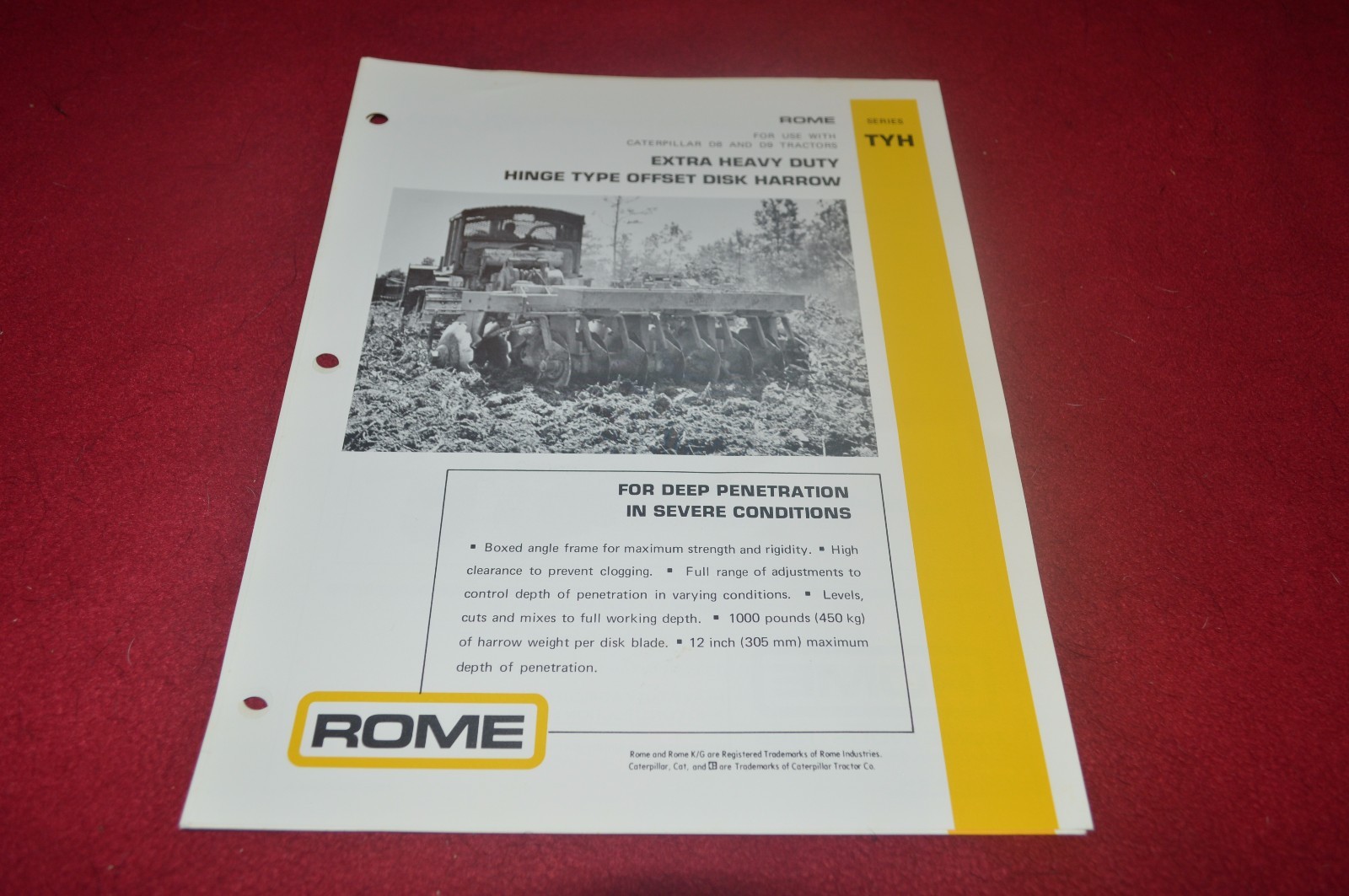 Rome TYH Offset Disk Harrow Dealer&rsquo;s Brochure CDIL