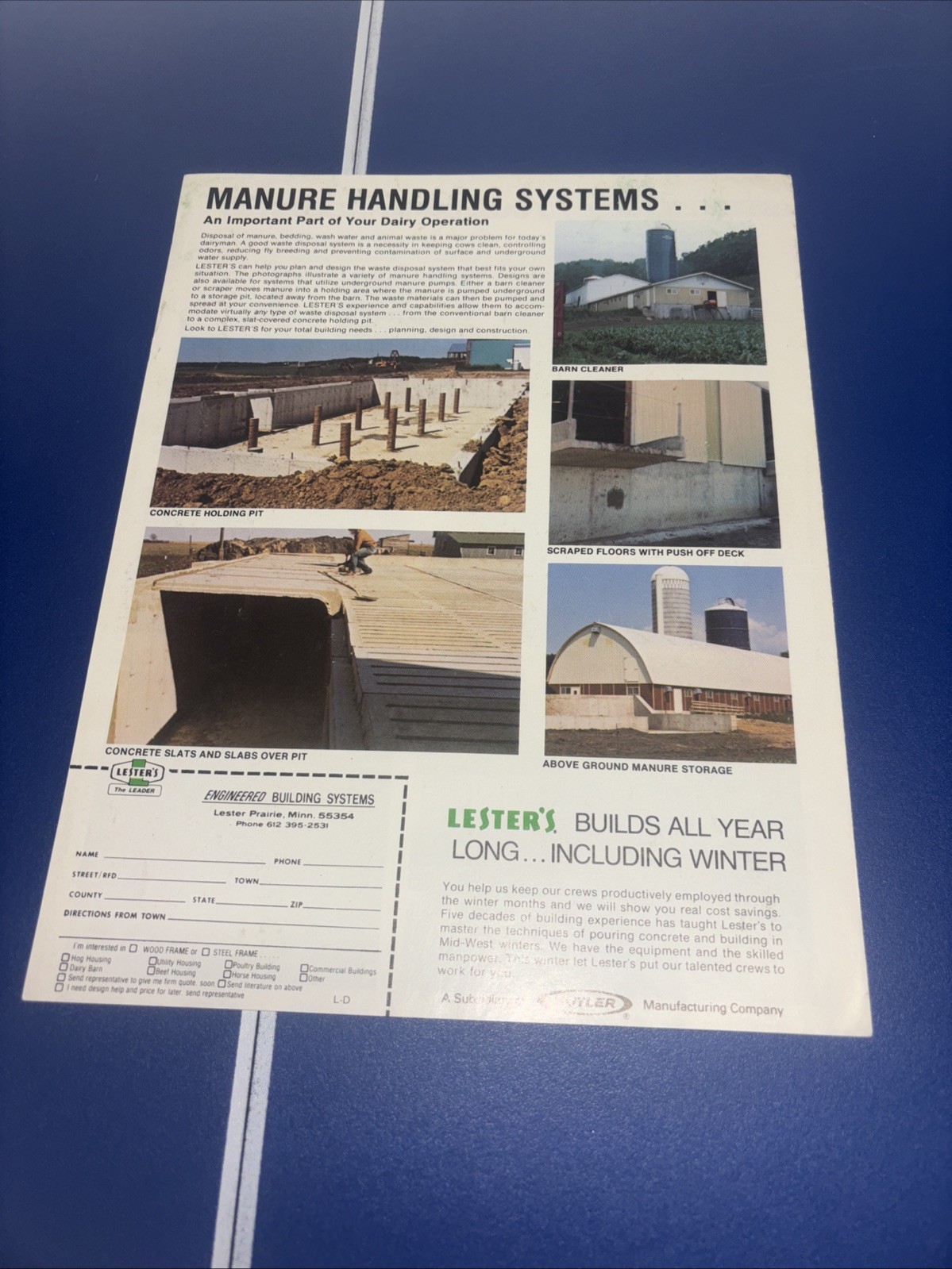 Lester’s Profit Planning Guide Farm Dairyman Manure Handling Systems Brochure