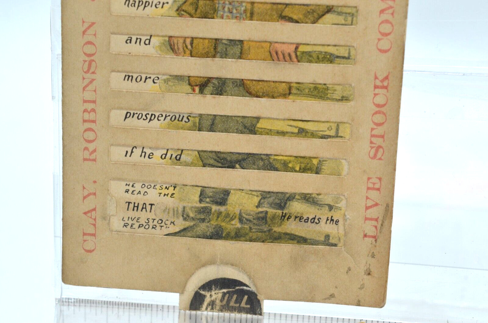 Rare 1909 Pull Tab Advertising Card – Clay, Robinson & Co. Livestock Industry Co