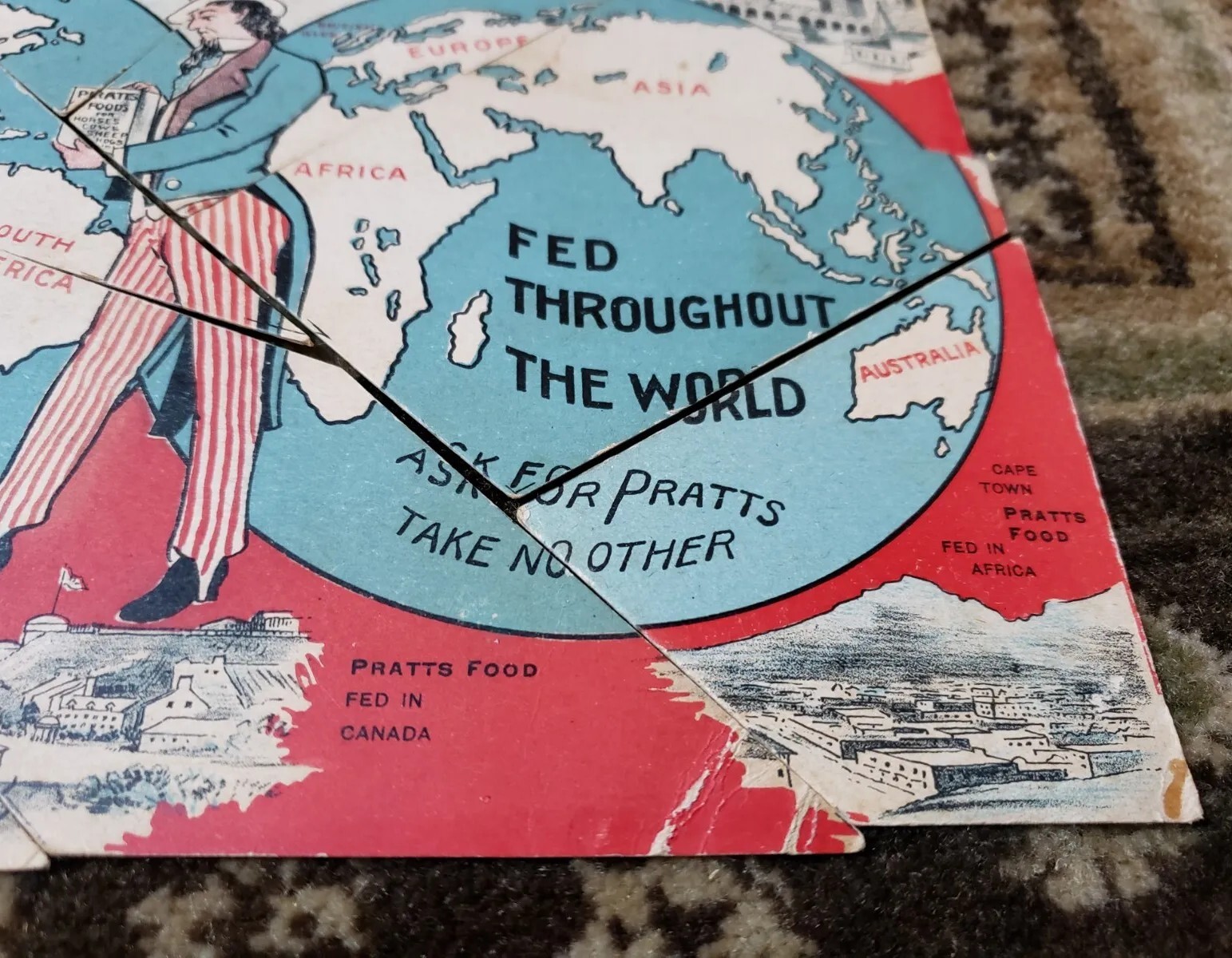 Vtg Antique Pratts Food Co. Puzzle Complete Rare Farm Agriculture