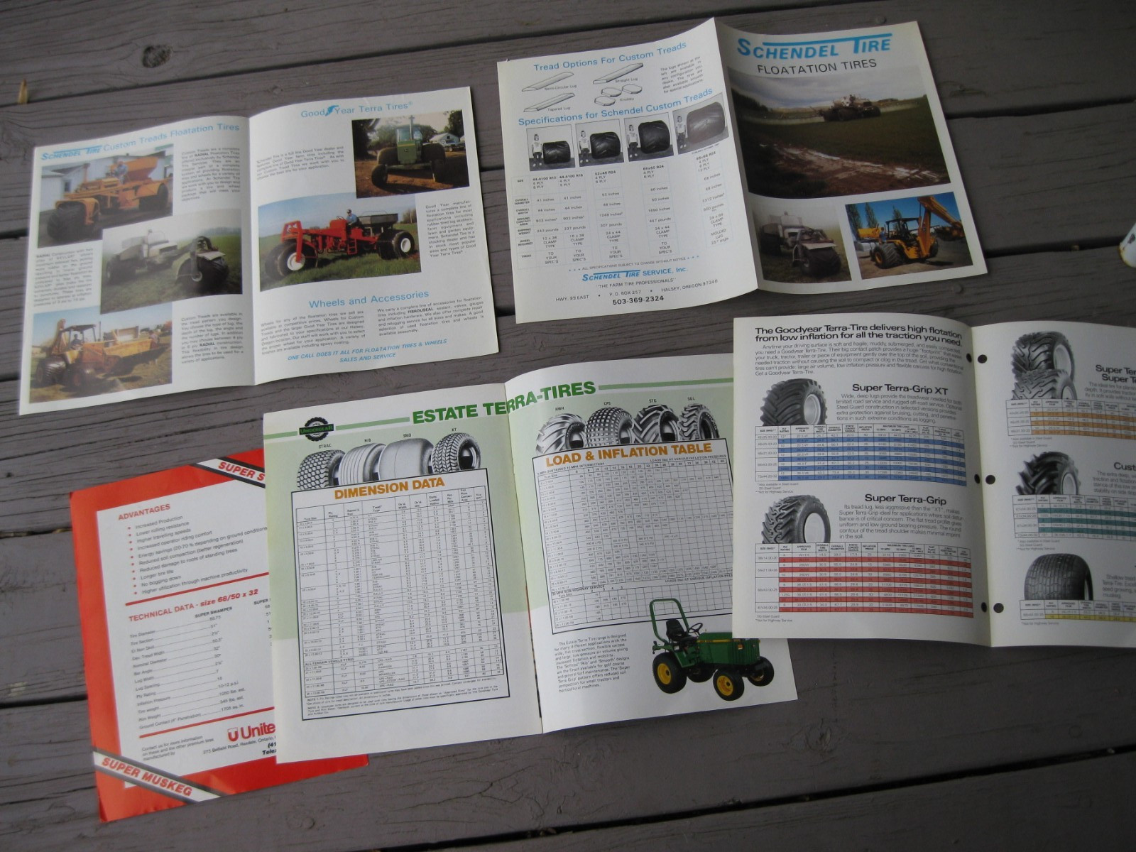 Mix Lot (5) 1980s90s Flotation Tires Brochures – United Schendel Goodyear Terra