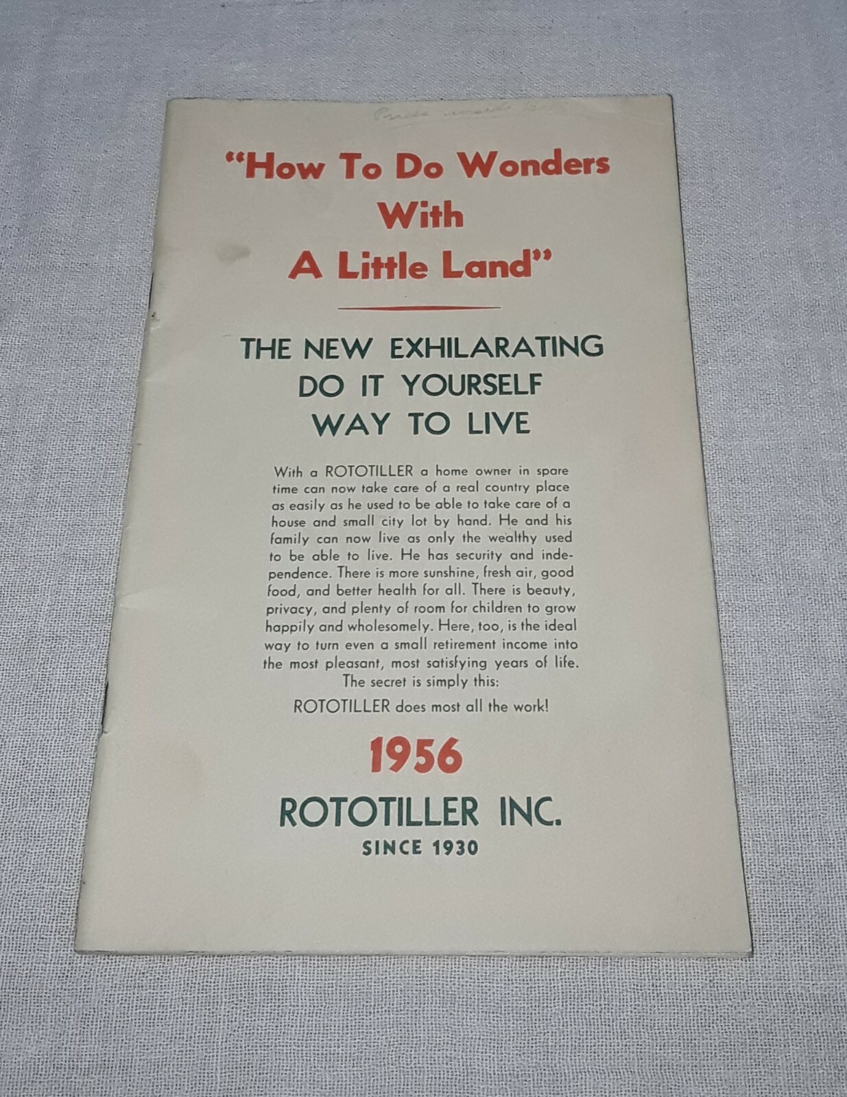VINTAGE ROTOTILLER INC DEALER CATALOG MAUMEE OHIO TROY NEW YORK 1956