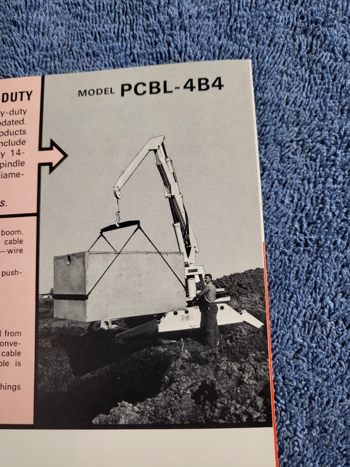 Vintage Prentice Hydraulics Inc. BLOCK UNLOADER Crane Lift Loader BROCHURE WI.