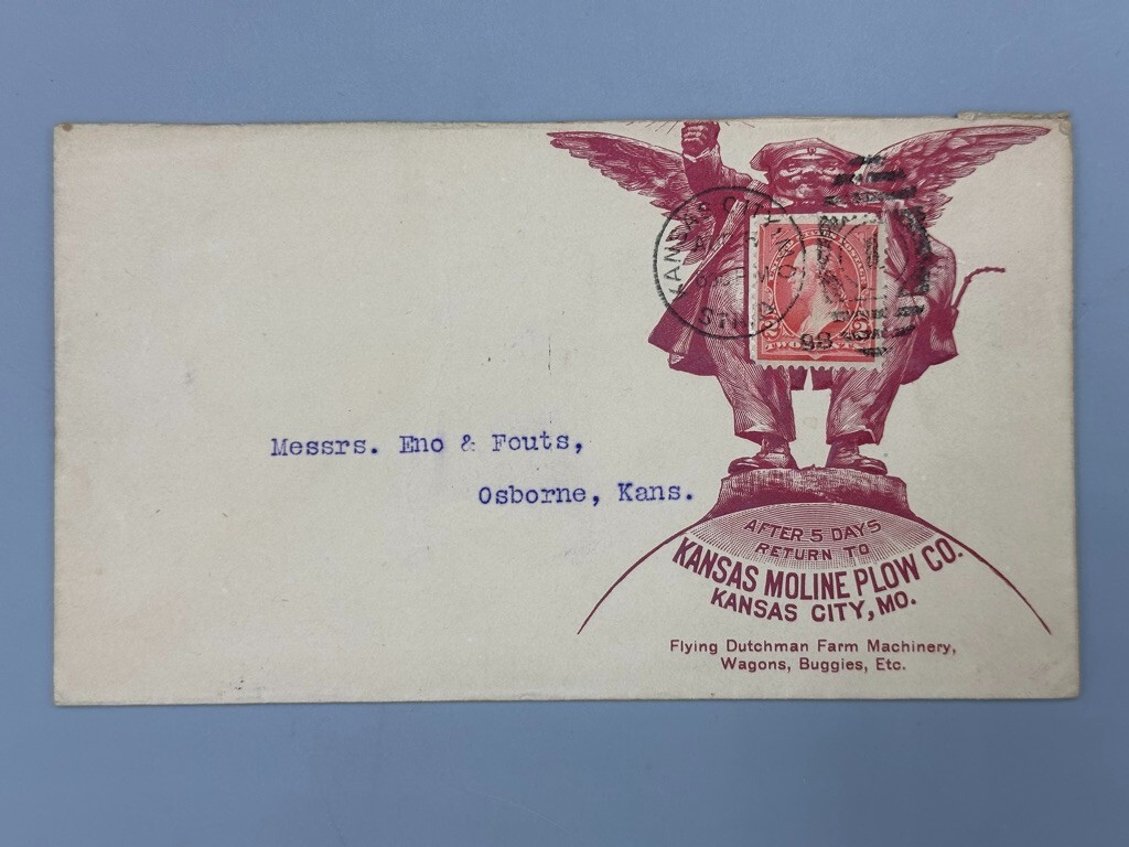 1880 – 1906 MOLINE PLOW Illustrated Postal Covers FARM Advertising Envelope