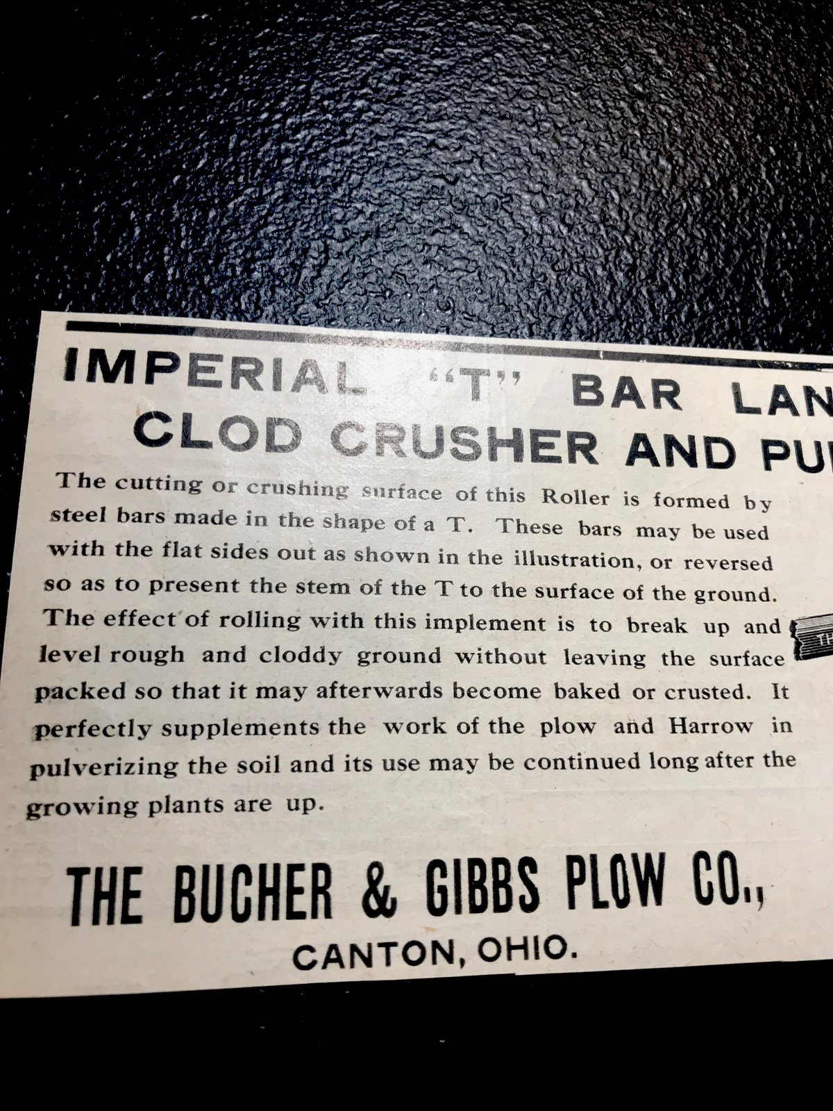1907 Bucher & Gibbs Plow Co. Farm Advertising – Canton – Ohio