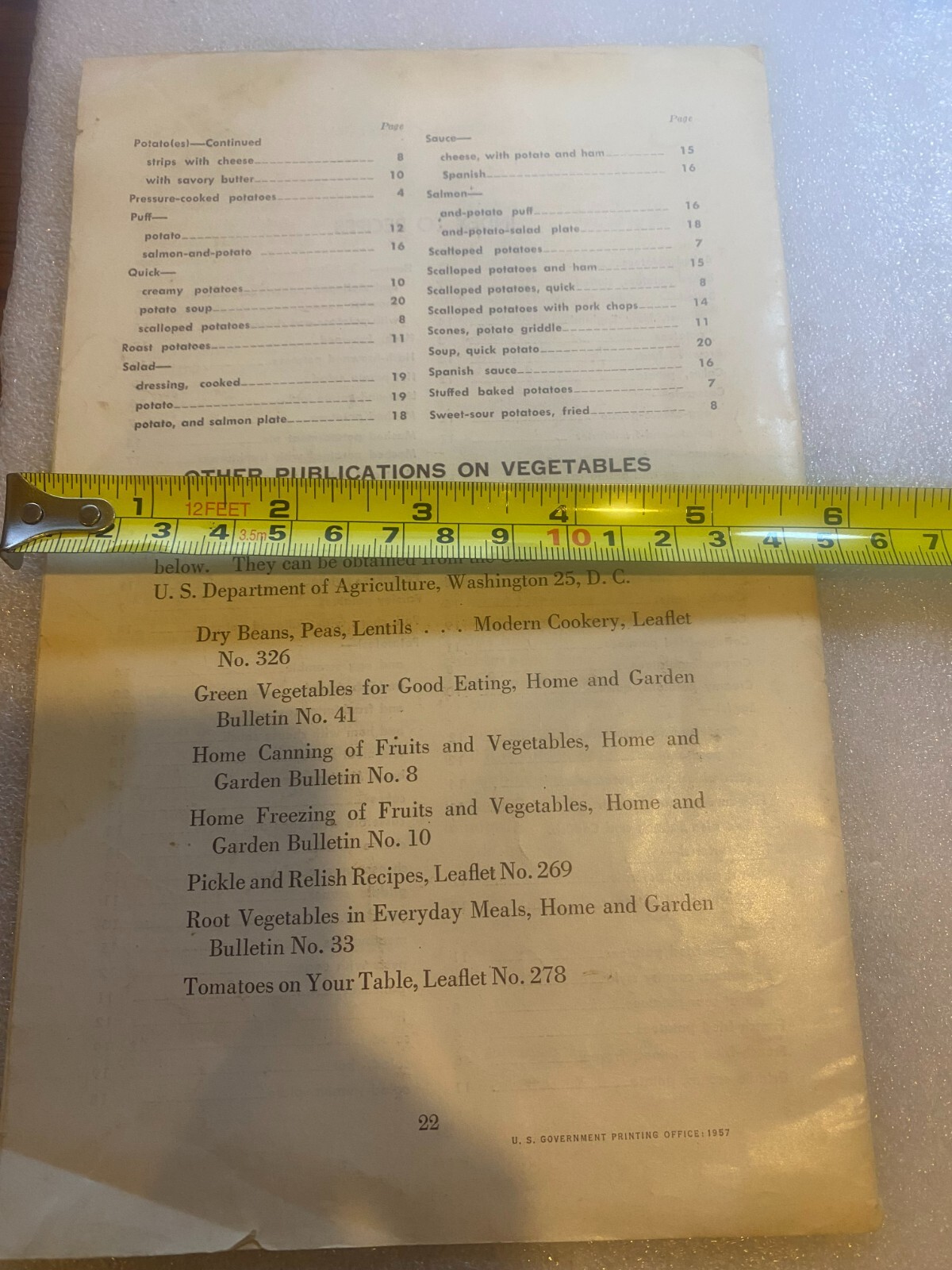 Vintage/Rare- Potatoes in Popular Ways- Farm Brochure USDA issued October 1957