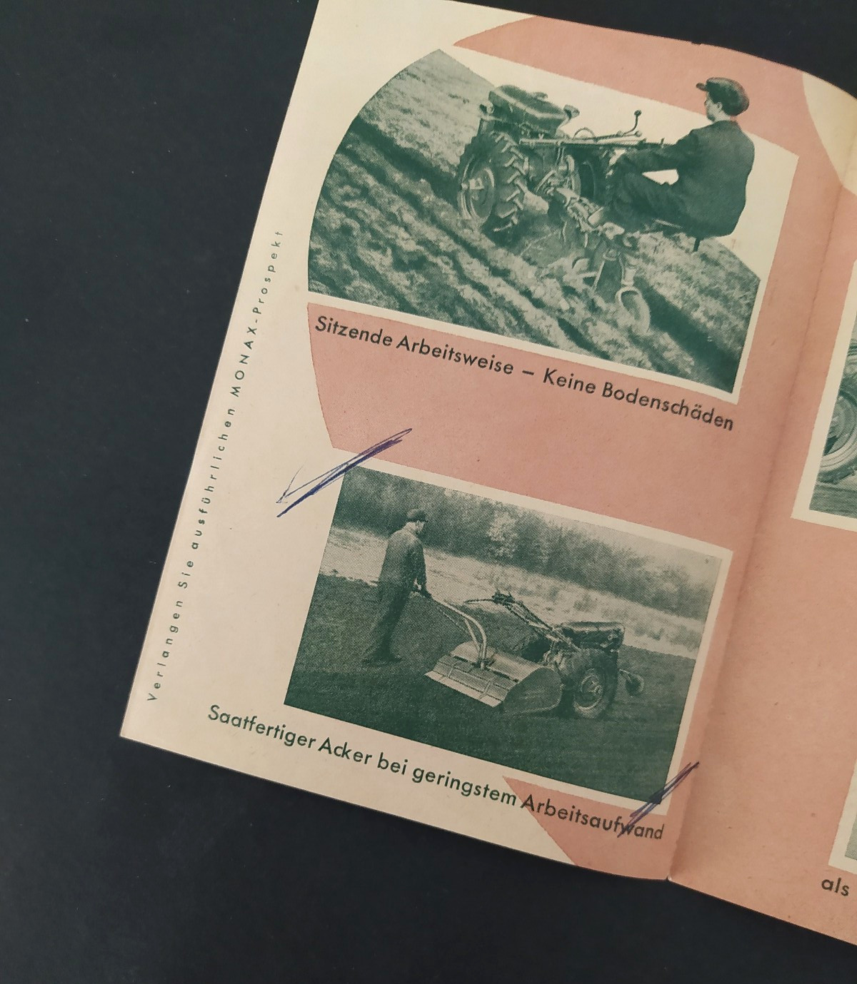 VINTAGE AWK « MONAX » GERMAN SINGLE AXLE TRACTOR BROCHURES PAIR 1950&rsquo;s