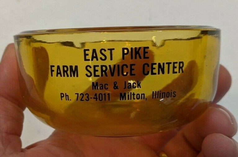 Vintage East Pike Farm Service Center Ash Tray Milton IL Mac & Jack Rare