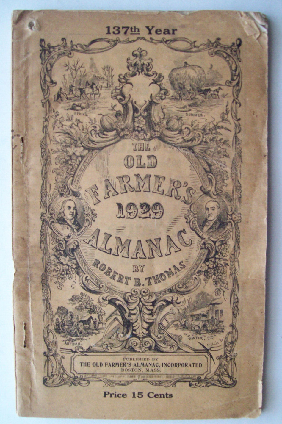 4 Old Farmer&rsquo;s Almanacs 1918, &rsquo;24, &rsquo;29, &rsquo;37