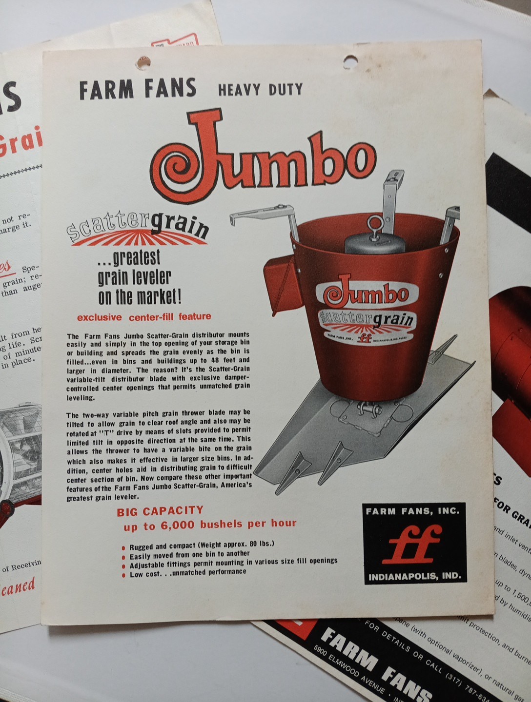 3 Vintage Farm Fans Advertising Flyer Lot Grain Cleaner Scatter Dry System