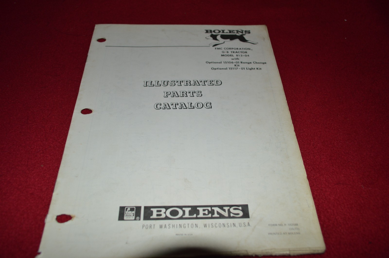 Bolens Husky G-8 Tractor Models 813-04 Dealer&rsquo;s Parts Book Manual CHPA