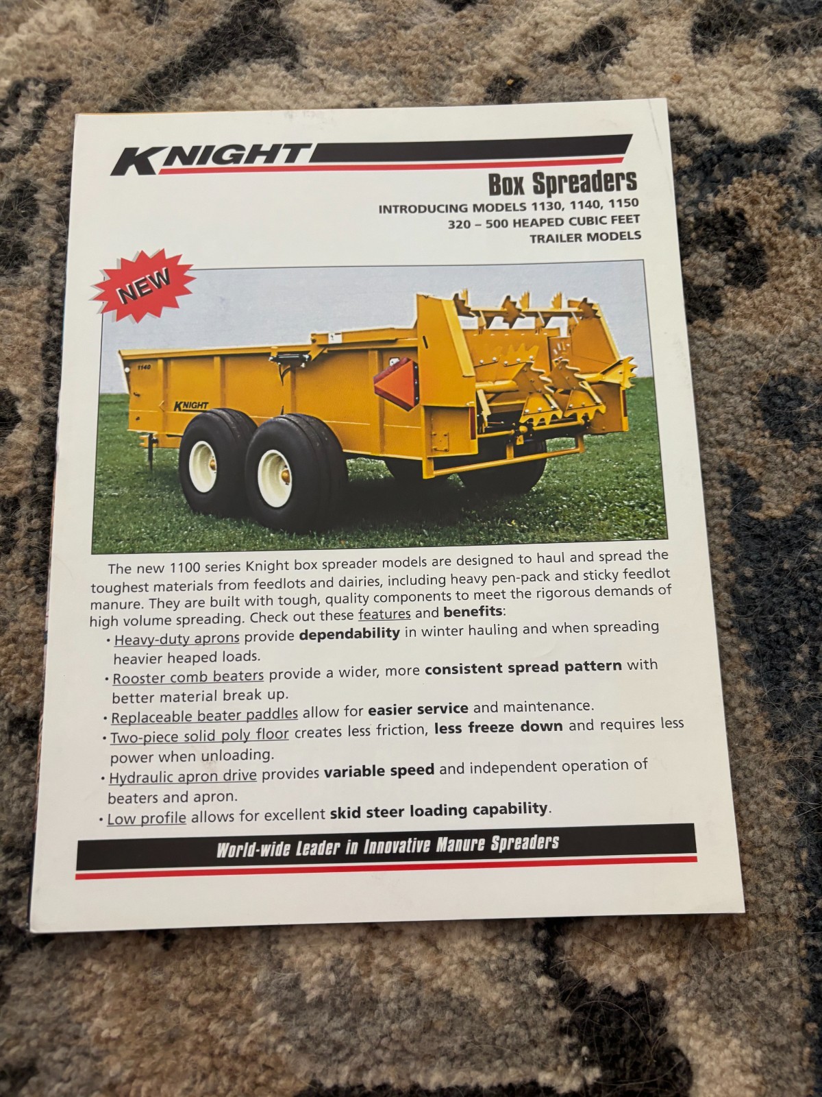 Knight Box Manure Spreaders Brochure FCCA25