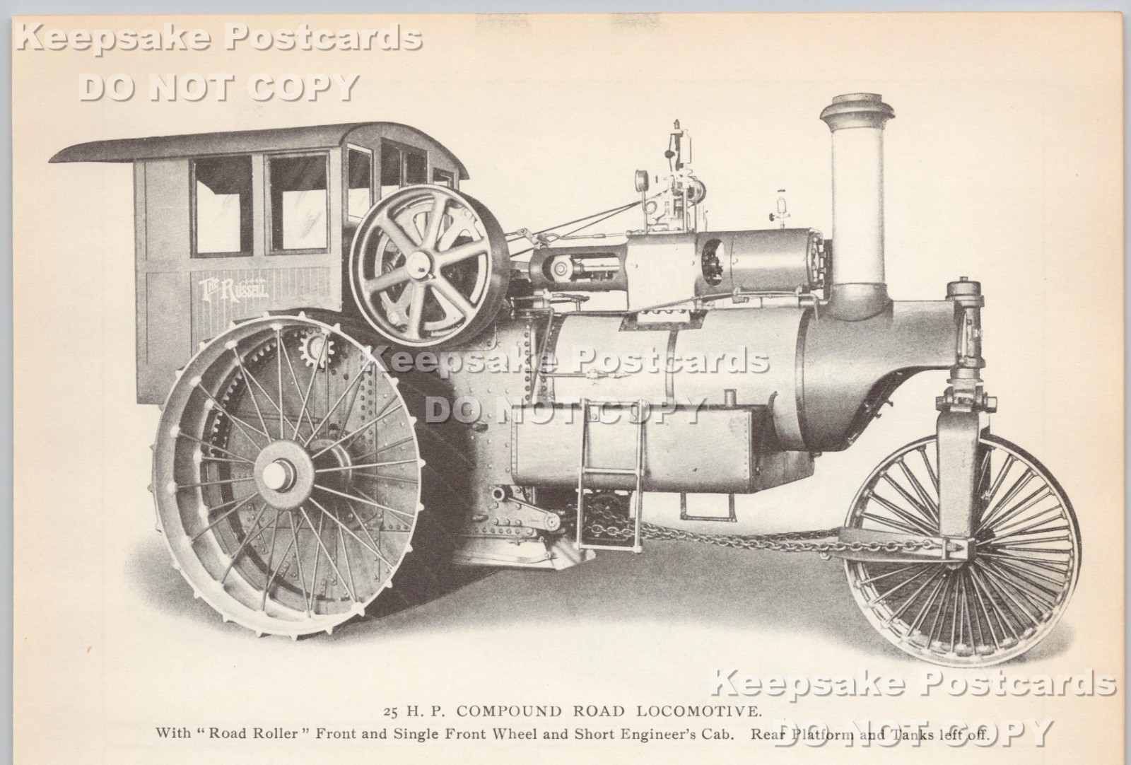 1905 Russell Road Steam Engine Locomotive & Gear Diagram Massillon Ohio Print Ad