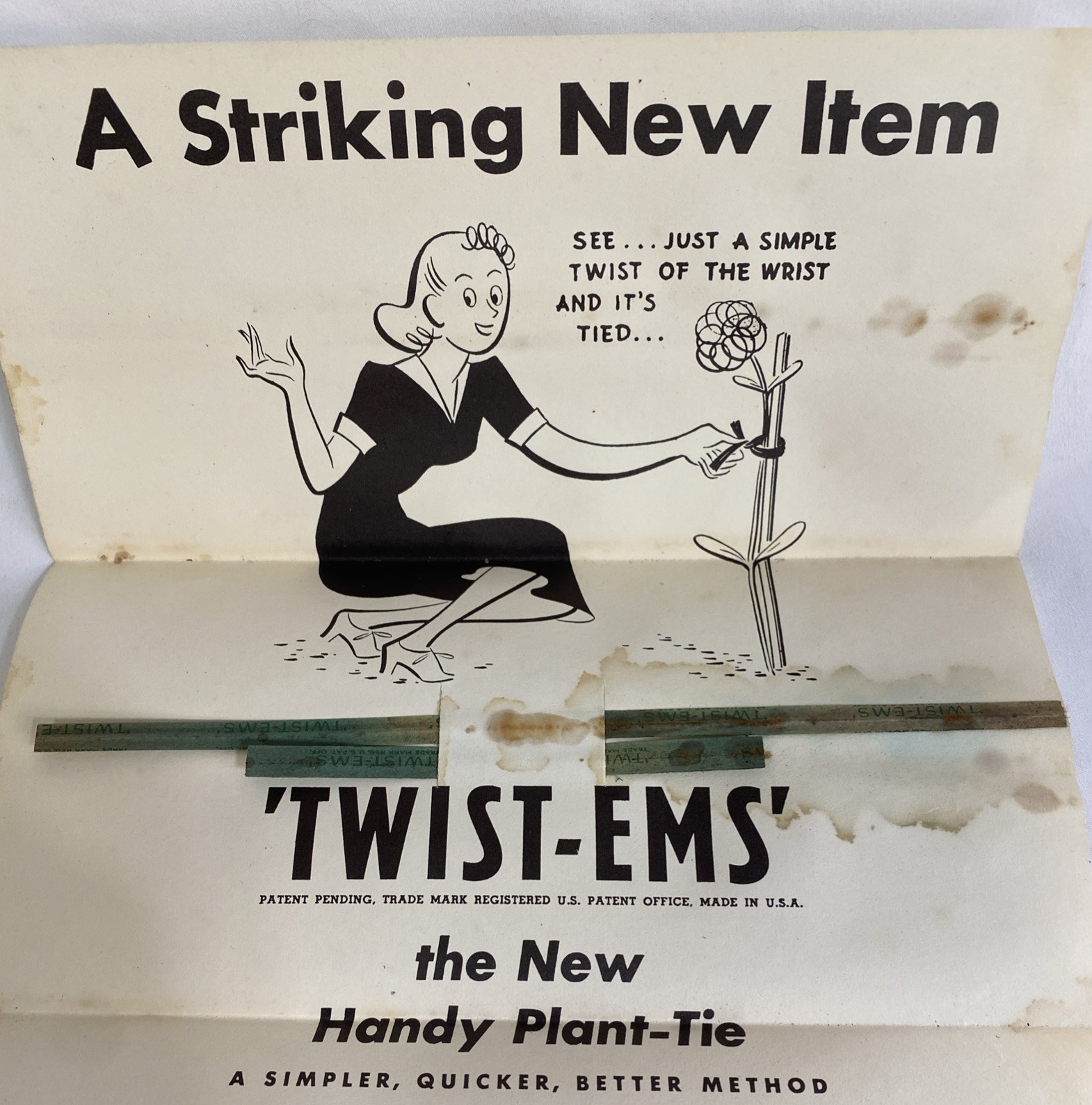 Aggeler Musser Twist-Ems Garden Ties Paper w/Wire Center Advertising Pamphlet US