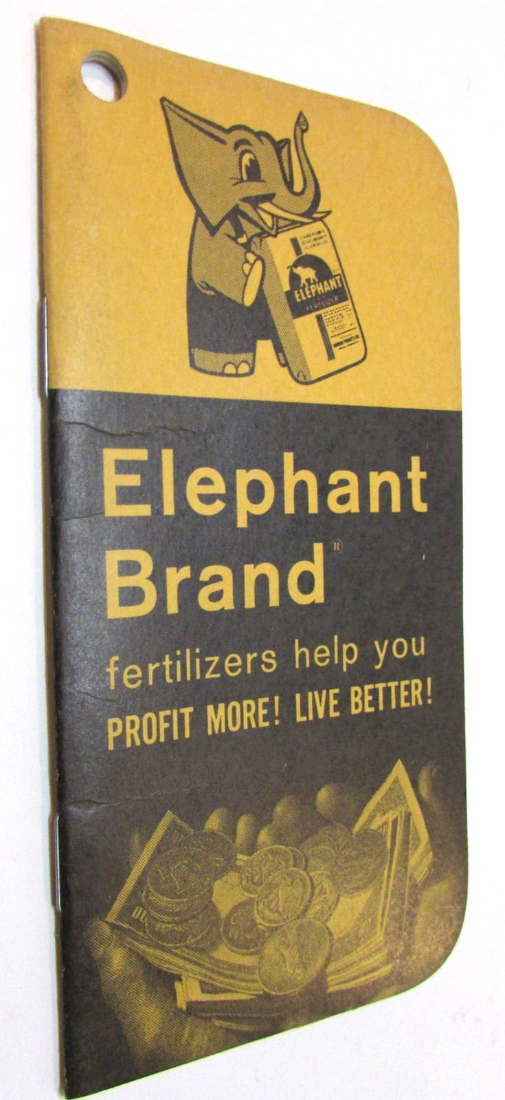 Old 1962-1964 Elephant Brand Fertilizers Vintage Farmers Pocket Notebook