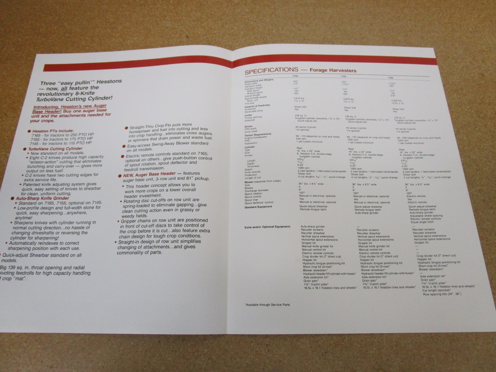 1985 HESSTON Forage Harvester chopper sales brochure 4pg ORIGINAL farm