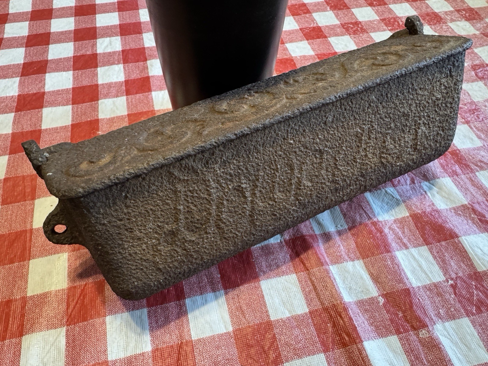 Vintage Cast Iron Hinged Tool Box Dowagiac 11-3/4” Lg Intact