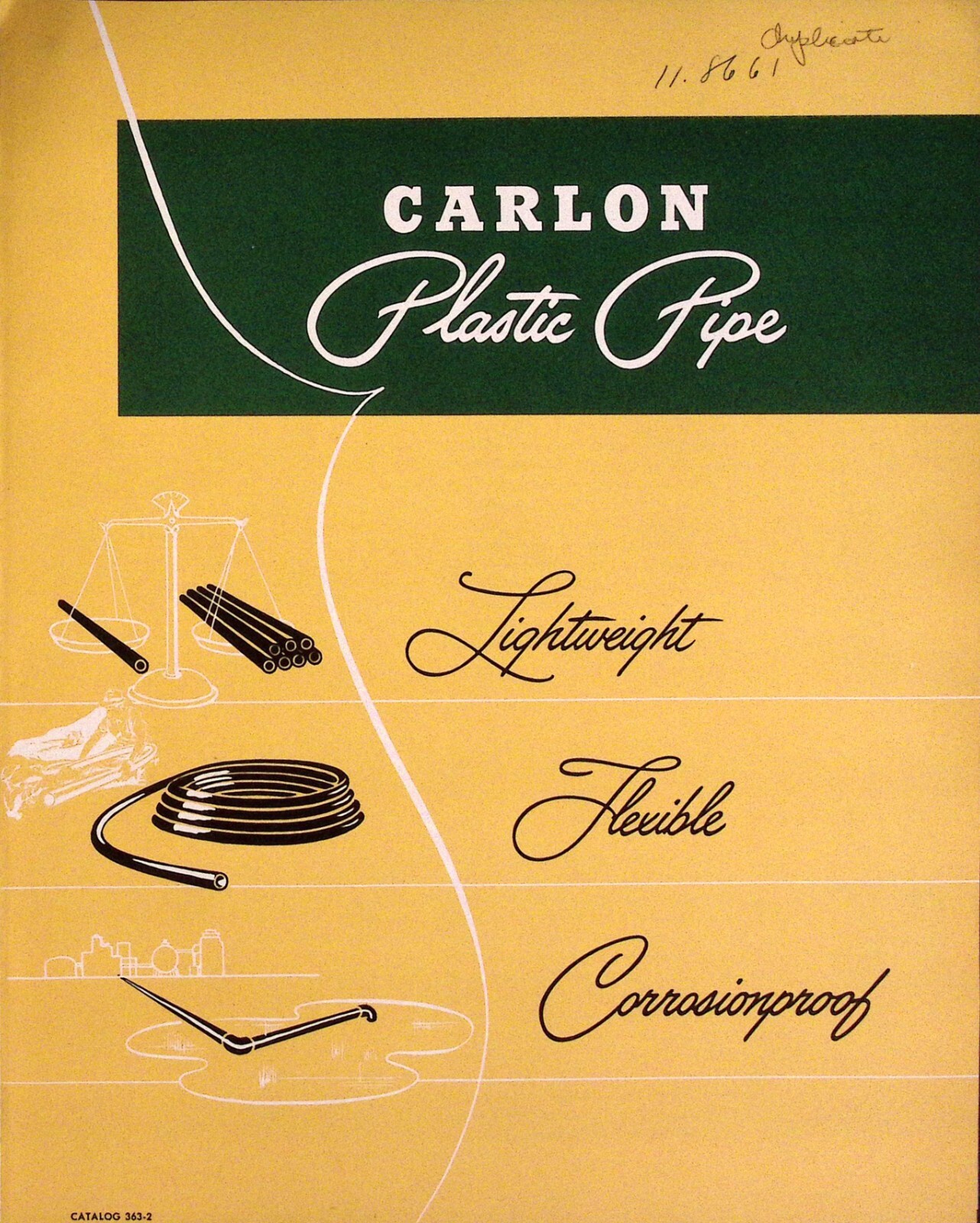 1950s Carlon Plastic Pipe Brochure Carlon Products Corporation Cleveland OH