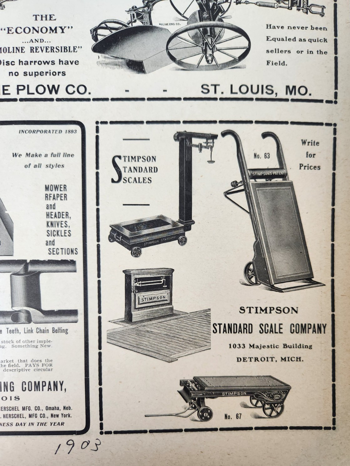 Avery Peoria Illinois Farm Farming Equipment Antique 1903 Magazine Print Ad