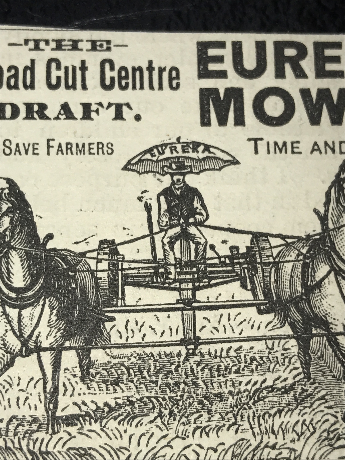 1886 Eureka Mower Co. Farm Advertising – Utica – New York
