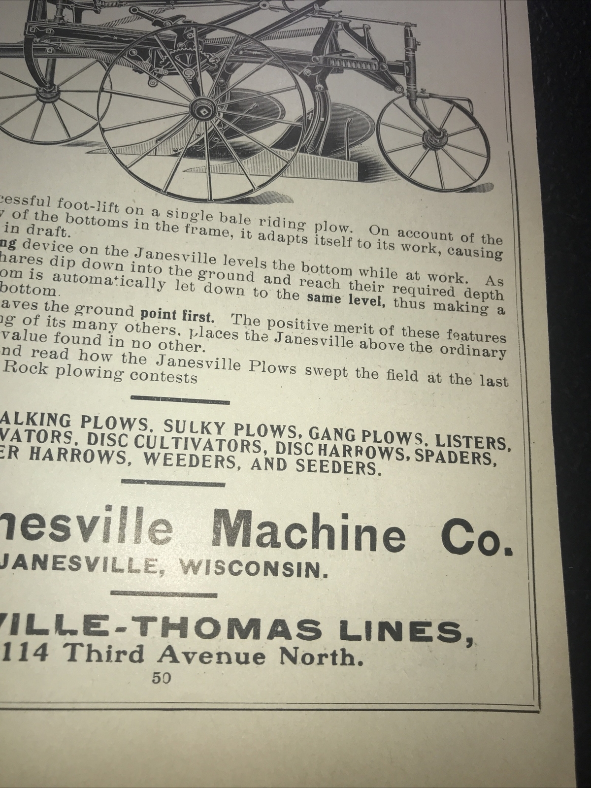 1908 Janesville Farm Implement Advertising – Wisconsin