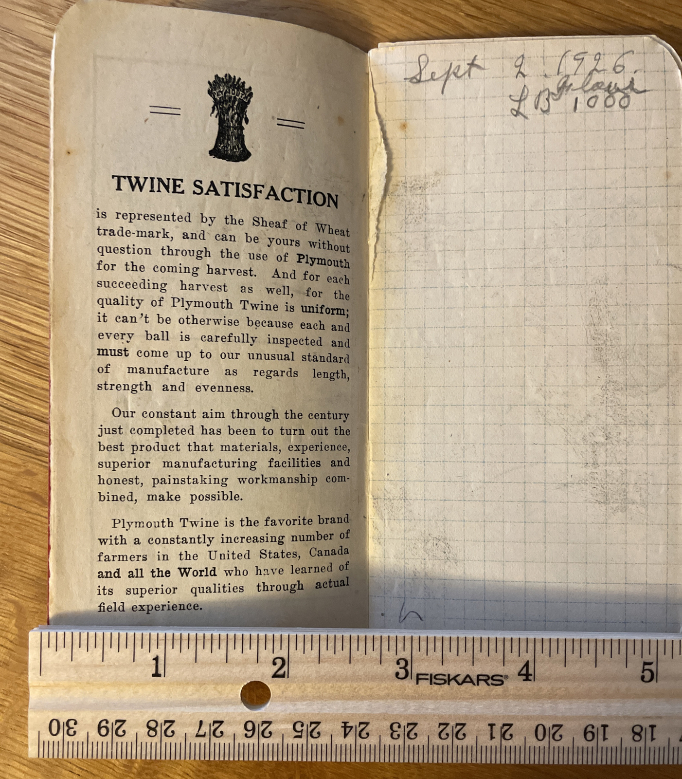 Vintage Collectible Plymouth Binder Twine 1925 Farm Booklet