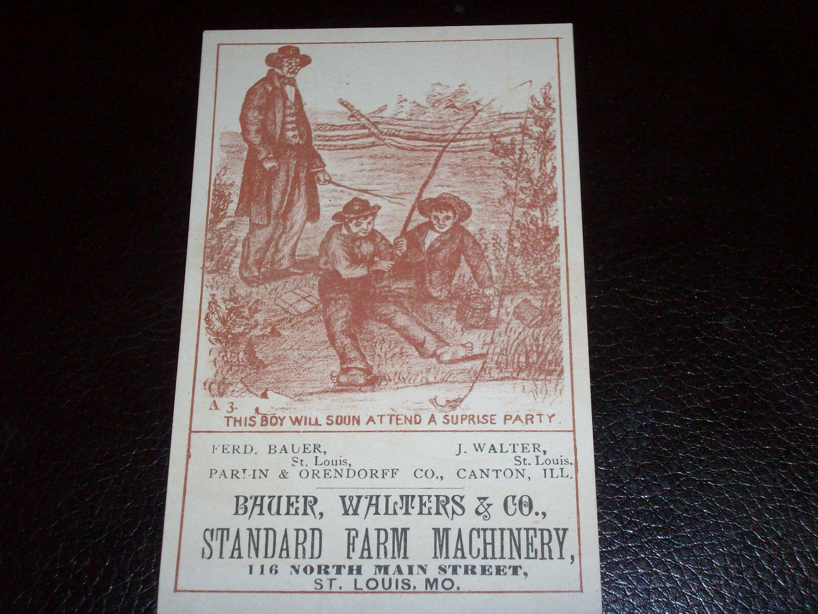 Rare Late 1800&rsquo;s Bauer,Walters,& Co. Standard Farm Equipment Trade Card