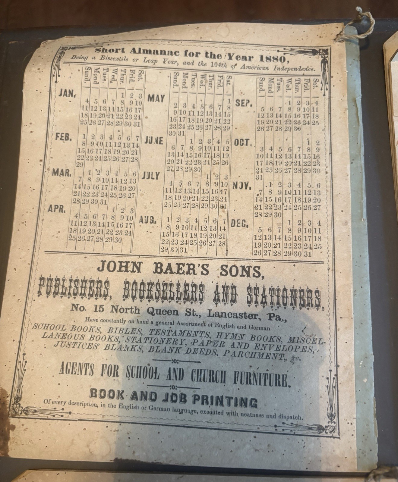 Lot Of 4 John Baer&rsquo;s Agricultural Almanac Lancaster, PA Antique 1880’s