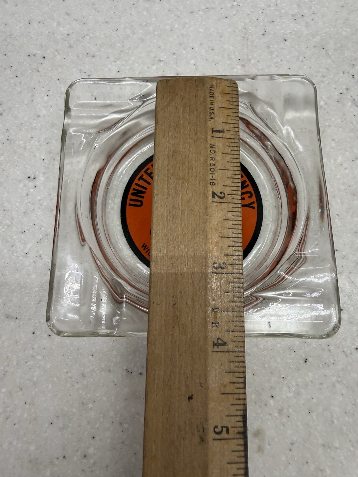 Vintage United Farm Agency Advertising Ashtray 1950s Willow Springs, Missouri