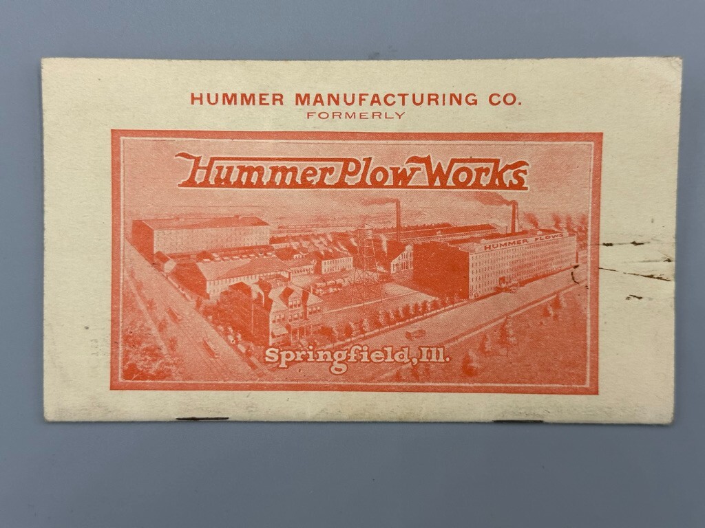 1933 HUMMER PLOW WORKS Price List Catalog FARM Advertising SPRINGFIELD Illinois