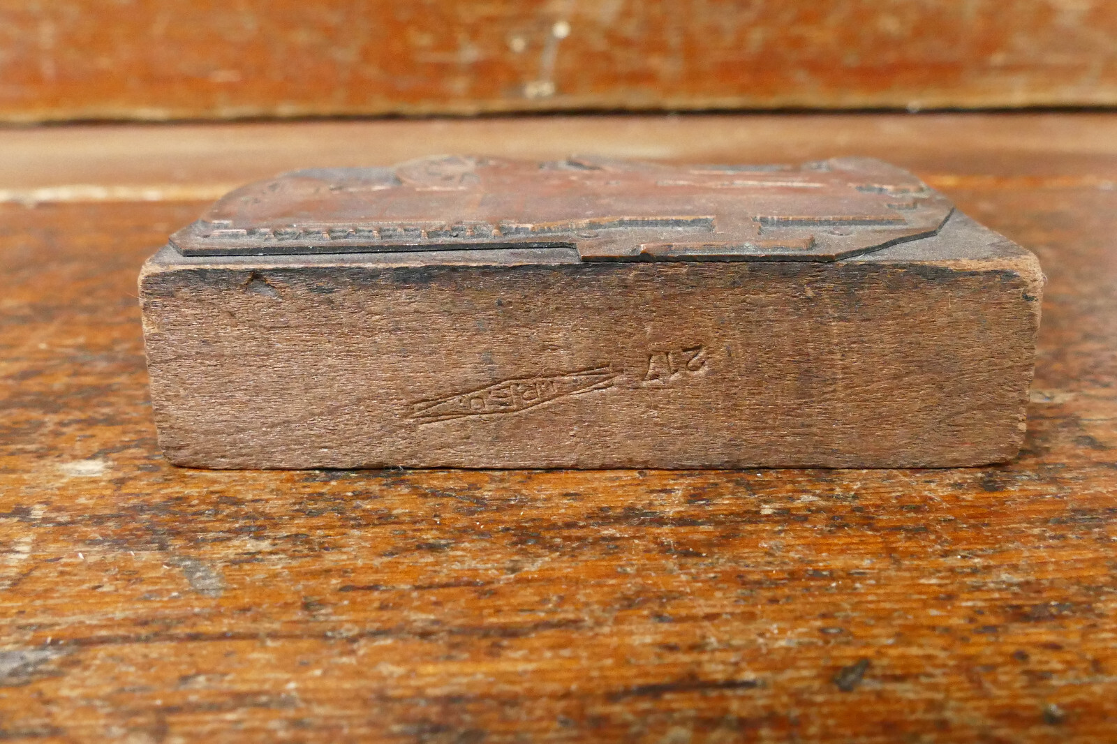 Antique 1880s/1890s Farm Implement Hay Wagon Advertising Copper Printers Block