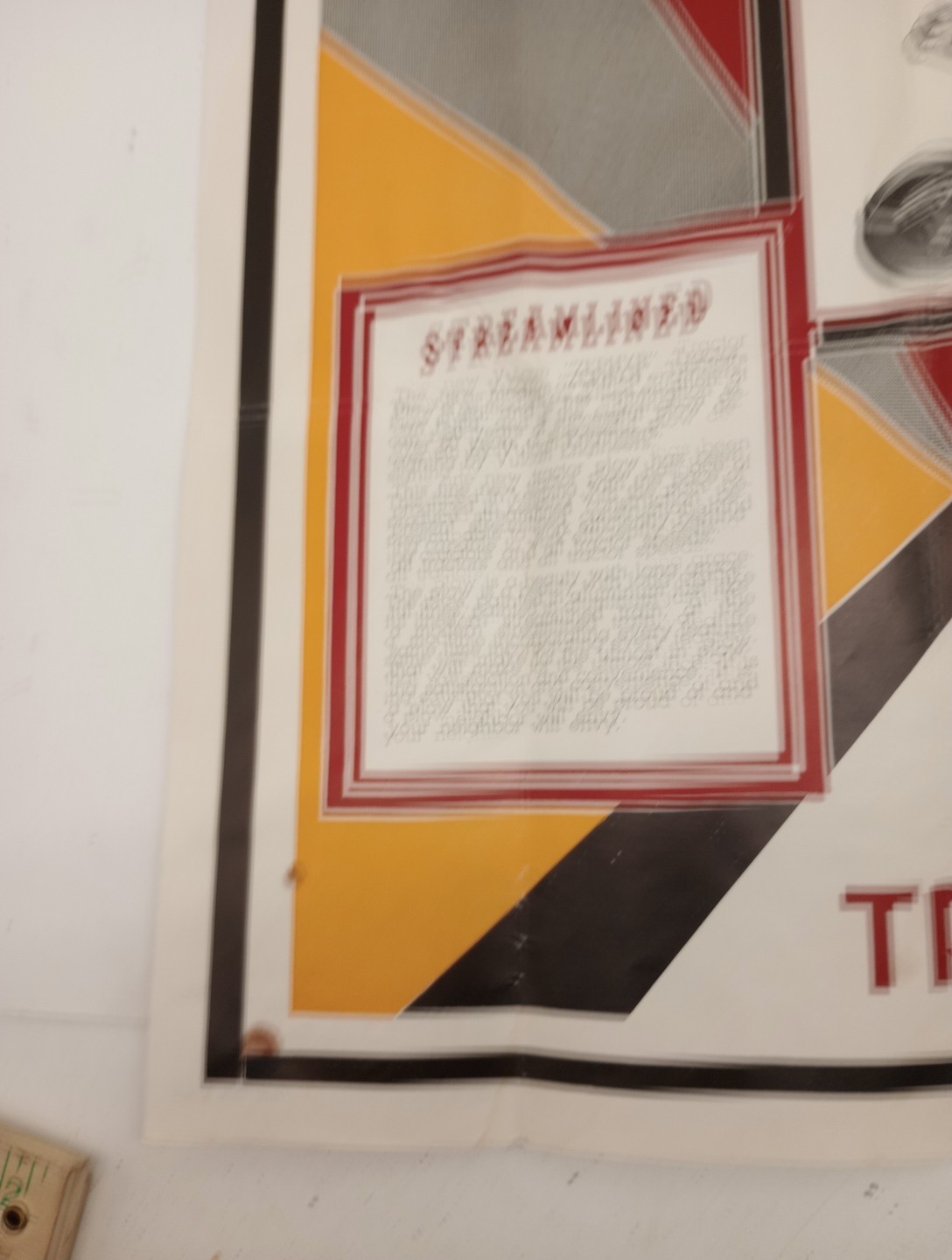 Vtg 1939 Vulcan Zephyr Tractor Plow Fold Out Color Poster Brochure Mansfield Oh